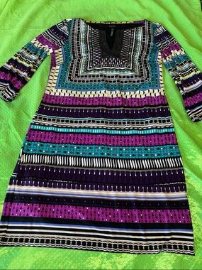 (laundry boho-Stripe Purple & Teal Women's  dress xs